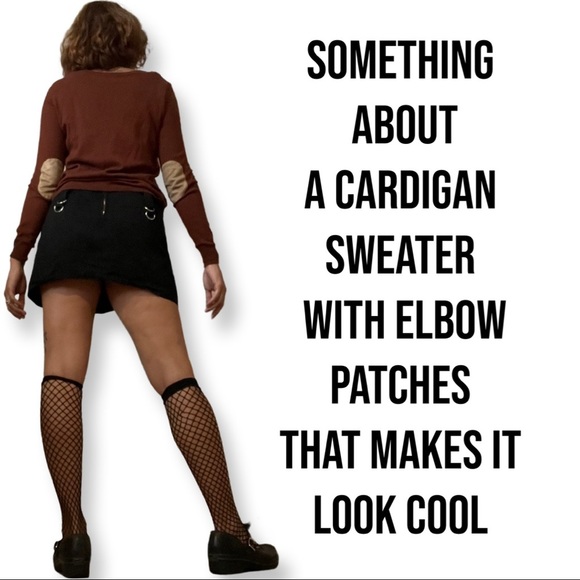 Forever 21 Women's  Sweater Pullover  Cool elbow patch sleeves Style - Picture 3 of 12